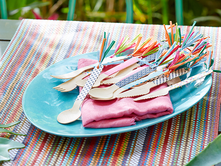 Sommerparty DIY-Idee – peppiges Partybesteck